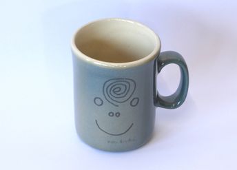 Tasse mit Bild Smiley mit Spirale