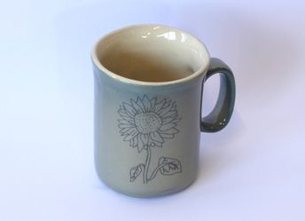 Tasse mit Bild Sonnenblume echtgetreu